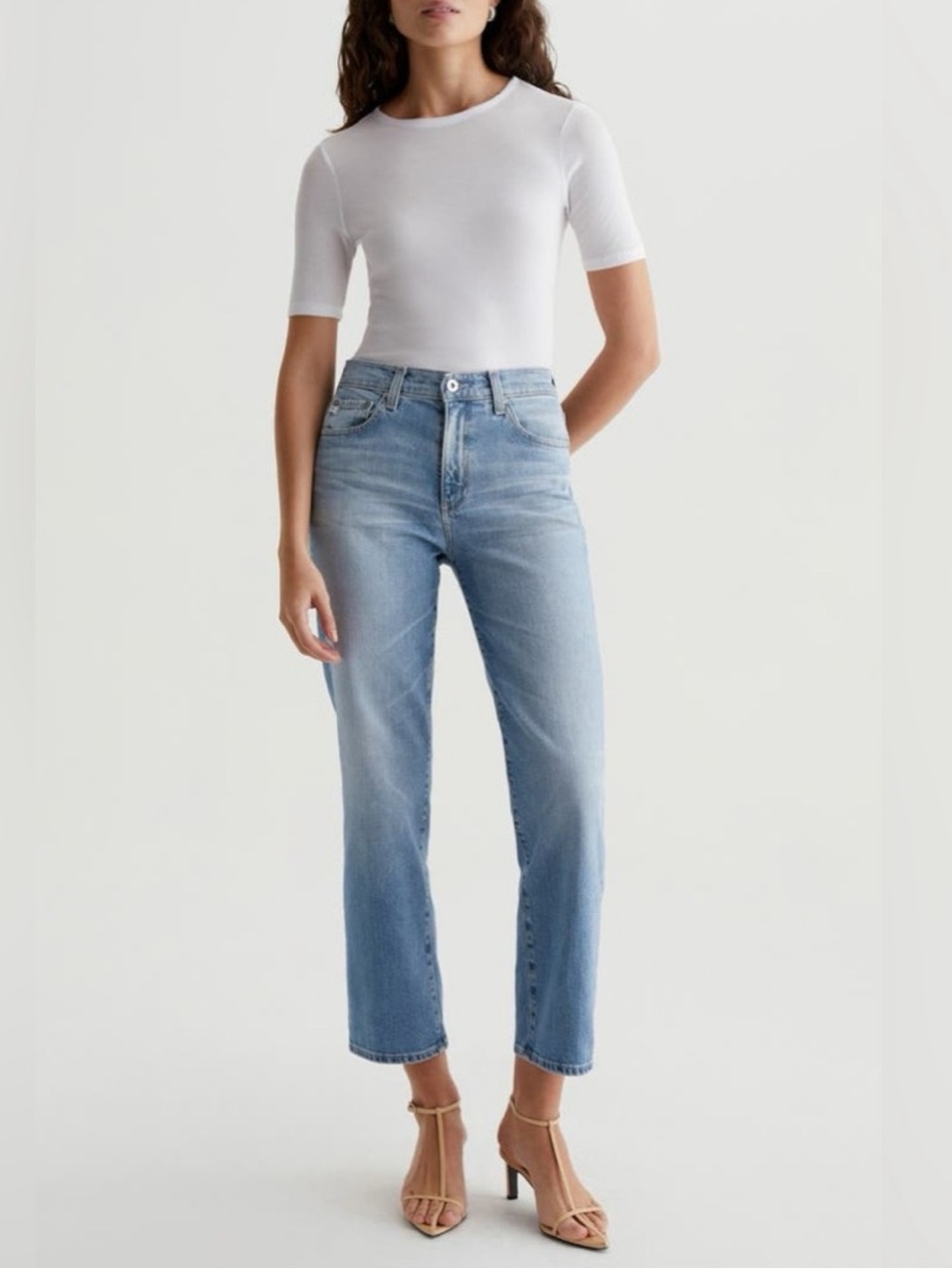 AG Brinley Mid Rise Crop Straight Leg Jeans Womens Sz 30